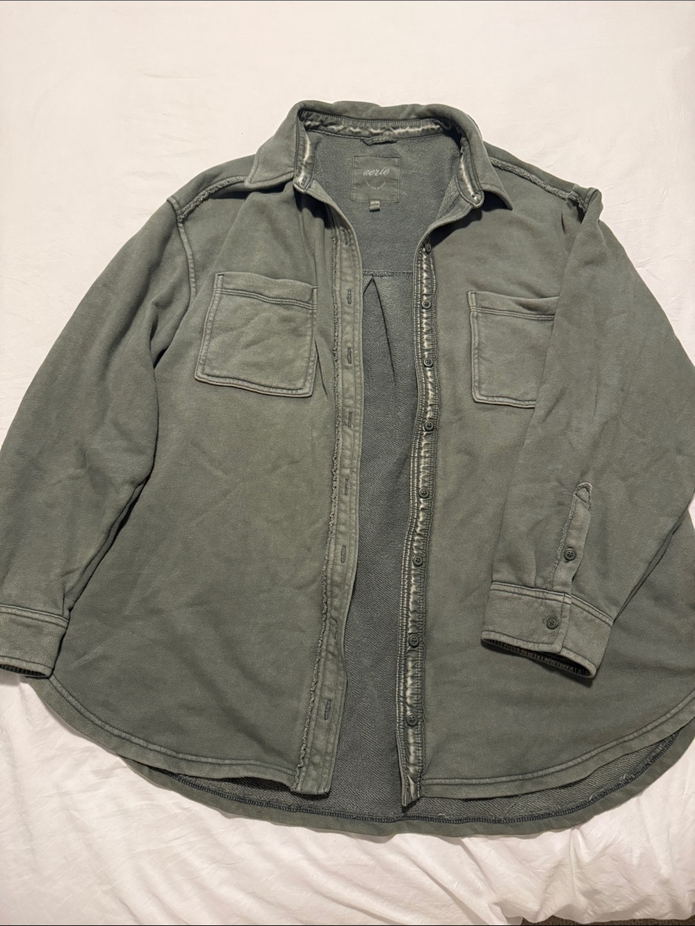 Aerie Women’s Oversized Olive Shirt Jacket/Flannel